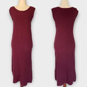 Max Studio Crochet Knit Sleeveless Midi Dress Women's Size Small Burgundy Maroon